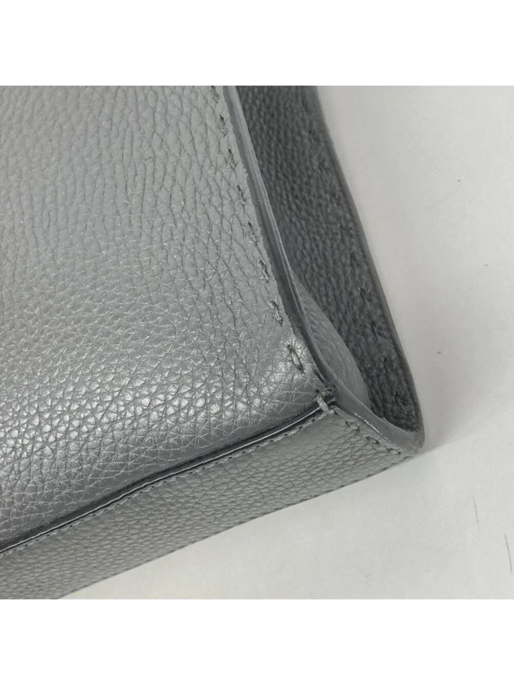Fendi Handbag Monster Selleria Leather Gray Silver 2-Way